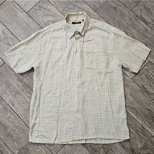 Mondo Di Marco Cream Short Sleeve Button Up Shirt Size M